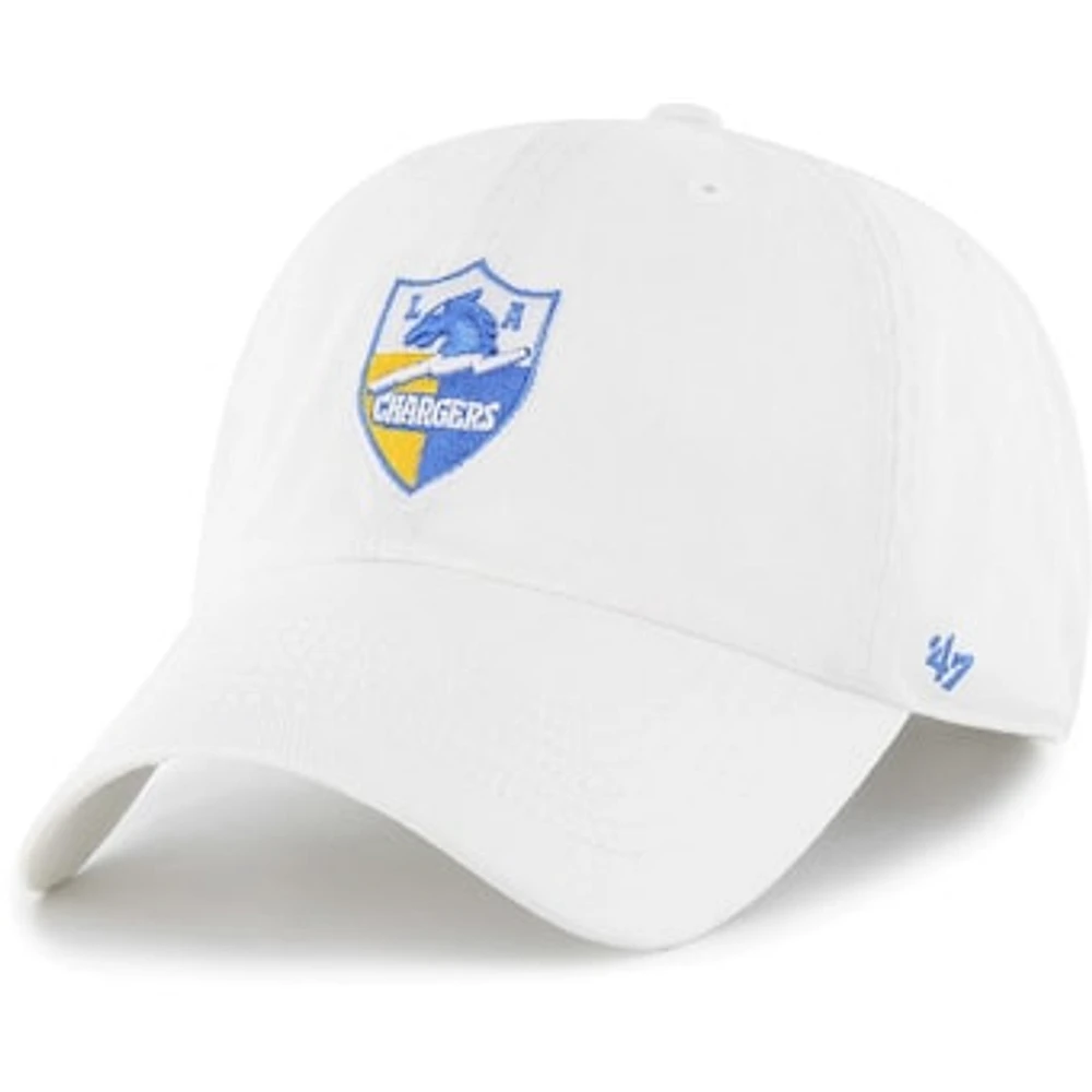 Men's '47 White Los Angeles Chargers Gridiron Classics Franchise Legacy Fitted Hat