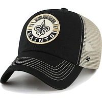 Men's '47 Black/Natural New Orleans Saints Notch Trucker Clean Up Adjustable Hat