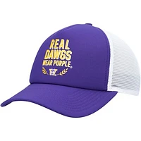 Men's adidas Purple Washington Huskies Phrase Foam Front Trucker Adjustable Hat