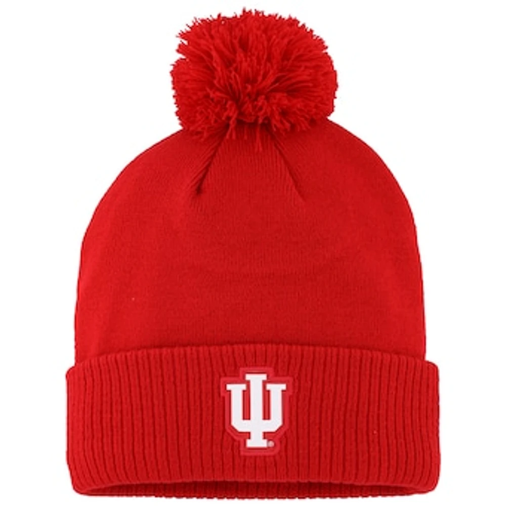 Men's adidas Crimson Indiana Hoosiers 2023 Sideline COLD.RDY Cuffed Knit Hat with Pom