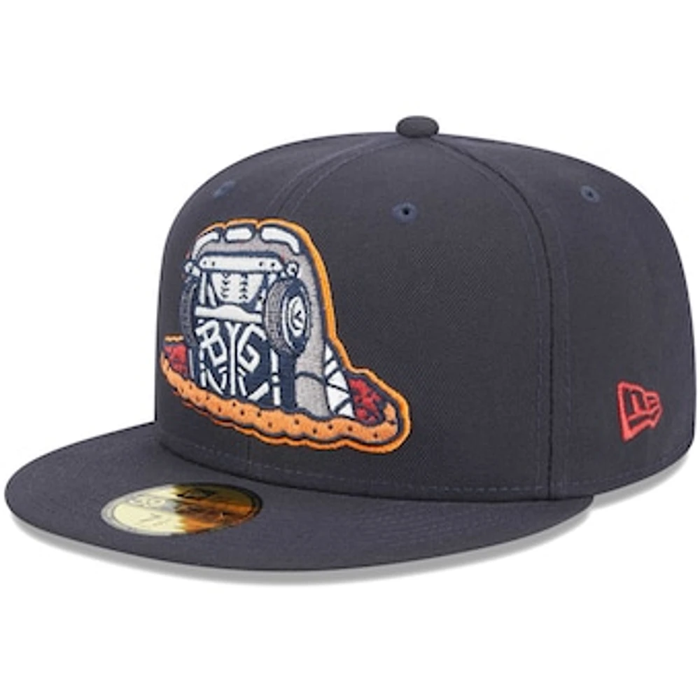 Men's New Era Navy Bowling Green Hot Rods Theme Nights Sinkholes  59FIFTY Fitted Hat