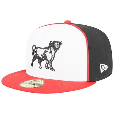 Men's New Era White Durham Bulls Theme Nights Throwback  59FIFTY Fitted Hat