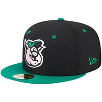 Men's New Era Black Kannapolis Cannon Ballers Theme Nights Qs  59FIFTY Fitted Hat