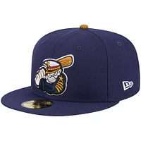 Men's New Era Navy Lake County Captains Theme Nights 20th Anniversary Alternate 59FIFTY Fitted Hat