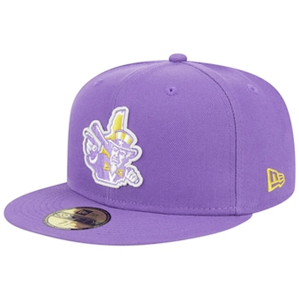 Men's New Era Purple Hampshire Fisher Cats Theme Nights Primaries Uncle Sam 59FIFTY Fitted Hat