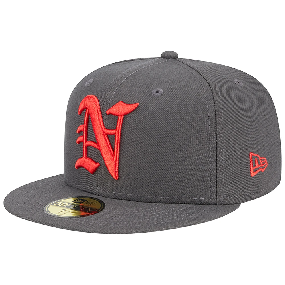 Men's New Era Gray Norfolk Tides Theme Nights Stocking 59FIFTY Fitted Hat