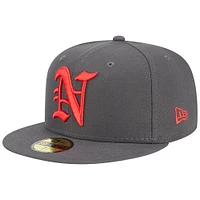 Men's New Era Gray Norfolk Tides Theme Nights Stocking  59FIFTY Fitted Hat