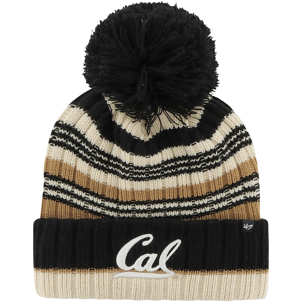 Women's '47 Khaki Cal Bears Barista Cuffed Knit Hat with Pom