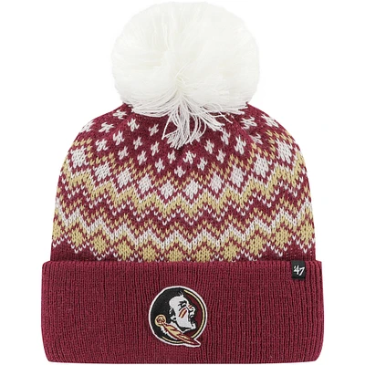 Women's '47 Garnet Florida State Seminoles Elsa Cuffed Knit Hat with Pom