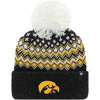 Women's '47 Black Iowa Hawkeyes Elsa Cuffed Knit Hat with Pom