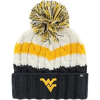 Women's '47 White West Virginia Mountaineers Ashfield Cuffed Knit Hat with Pom