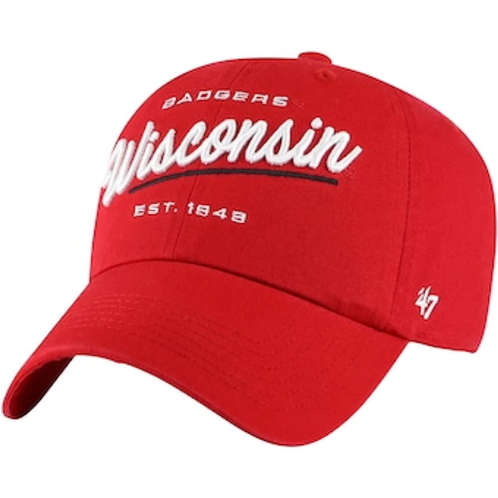 Women's '47 Red Wisconsin Badgers Sidney Clean Up Adjustable Hat