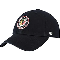 Men's '47 Black Chicago Blackhawks Clean Up Adjustable Hat