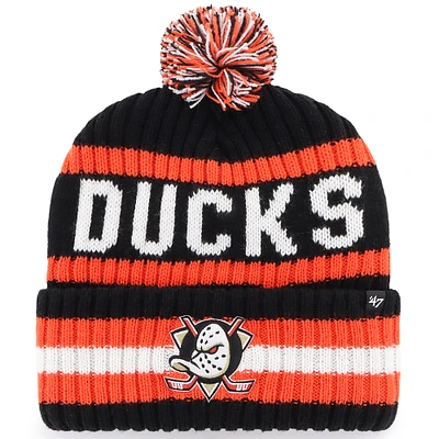 Men's '47 Black Anaheim Ducks Bering Cuffed Knit Hat with Pom