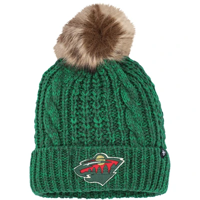 Women's '47 Green Minnesota Wild Meeko Cuffed Knit Hat with Pom