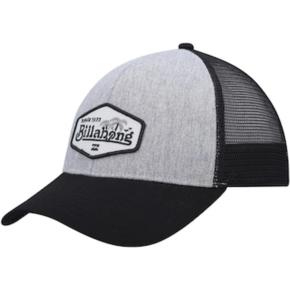 Men's Billabong Heather Gray/Black Walled Trucker Adjustable Snapback Hat