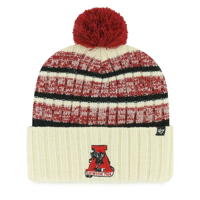 Men's '47 Khaki Alabama Crimson Tide Vintage Tavern Cuffed Knit Hat with Pom