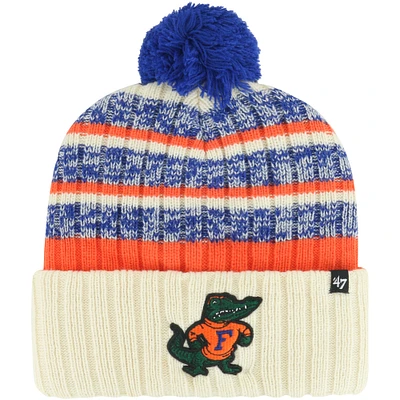 Men's '47 Cream Florida Gators Vintage Tavern Cuffed Knit Hat with Pom