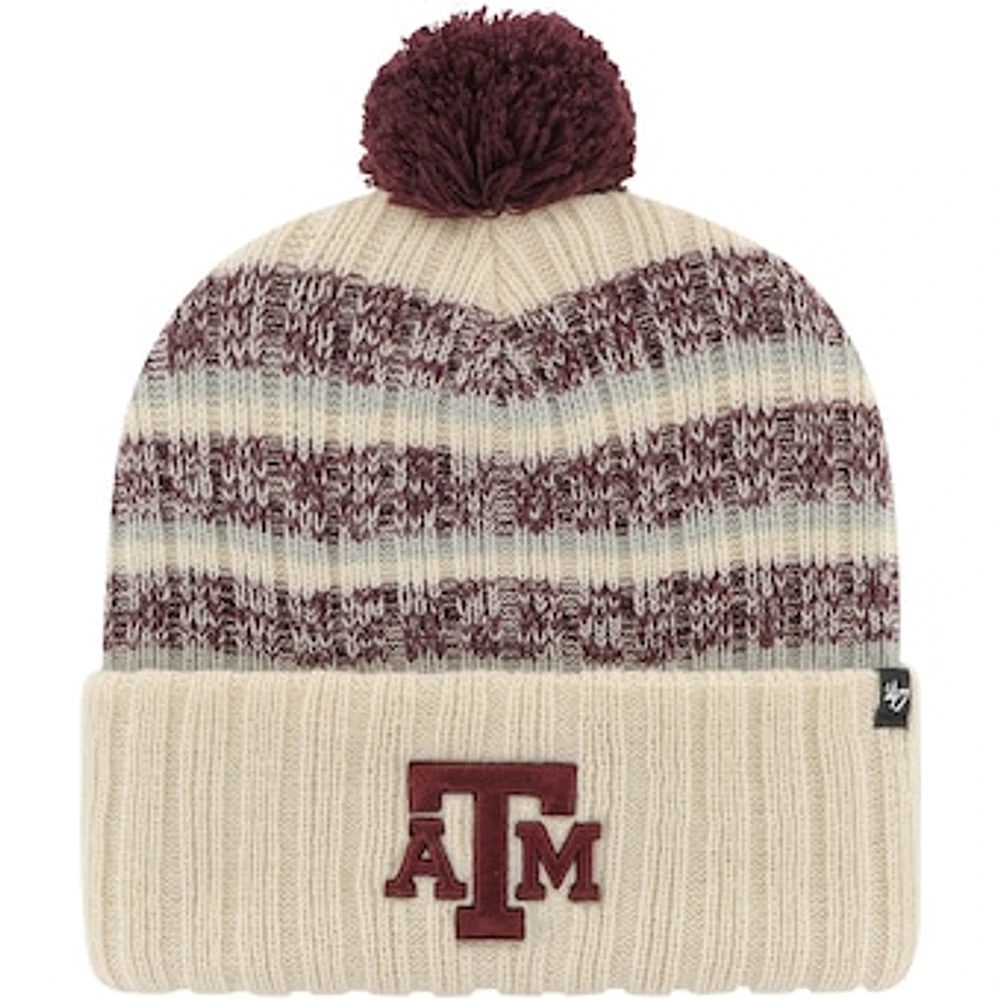 Men's '47 Khaki Texas A&M Aggies Tavern Cuffed Knit Hat with Pom