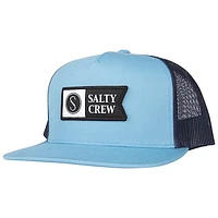 Men's Salty Crew Blue Alpha Twill Trucker Snapback Hat