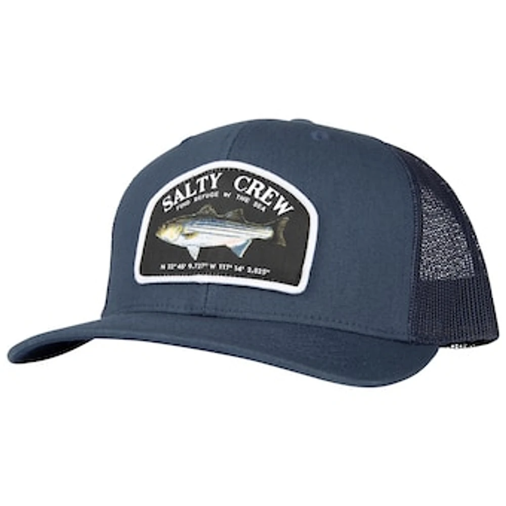 Men's Salty Crew Navy Striper Retro Trucker Snapback Hat