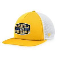 Men's Fanatics Gold/White Nashville Predators Foam Front Patch Trucker Snapback Hat