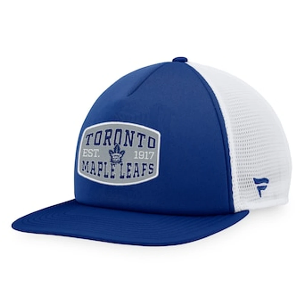 Men's Fanatics Blue/White Toronto Maple Leafs Foam Front Patch Trucker Snapback Hat