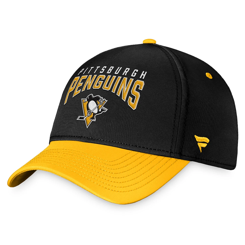 Men's Fanatics Black/Gold Pittsburgh Penguins Fundamental 2-Tone Flex Hat