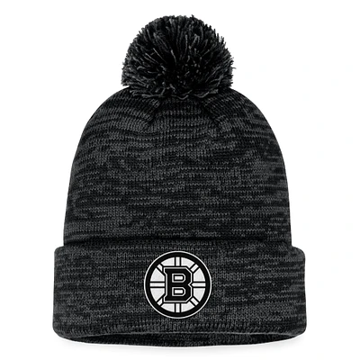 Men's Fanatics Black Boston Bruins Fundamental Cuffed Knit Hat with Pom