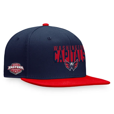 Men's Fanatics Navy/Red Washington Capitals Fundamental Colorblocked Snapback Hat