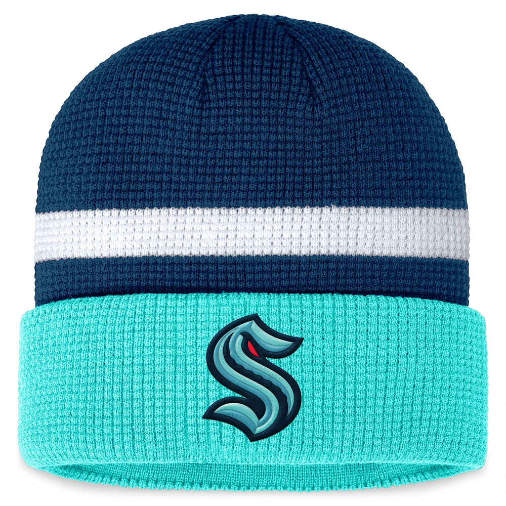 Men's Fanatics Deep Sea Blue/Light Blue Seattle Kraken Fundamental Cuffed Knit Hat