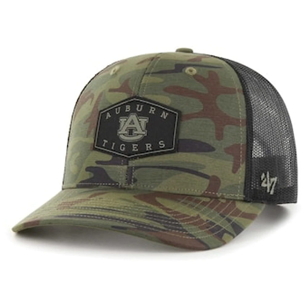 Men's '47 Camo/Black Auburn Tigers OHT Military Appreciation Cargo Convoy Adjustable Hat