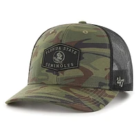 Men's '47 Camo/Black Florida State Seminoles OHT Military Appreciation Cargo Convoy Adjustable Hat