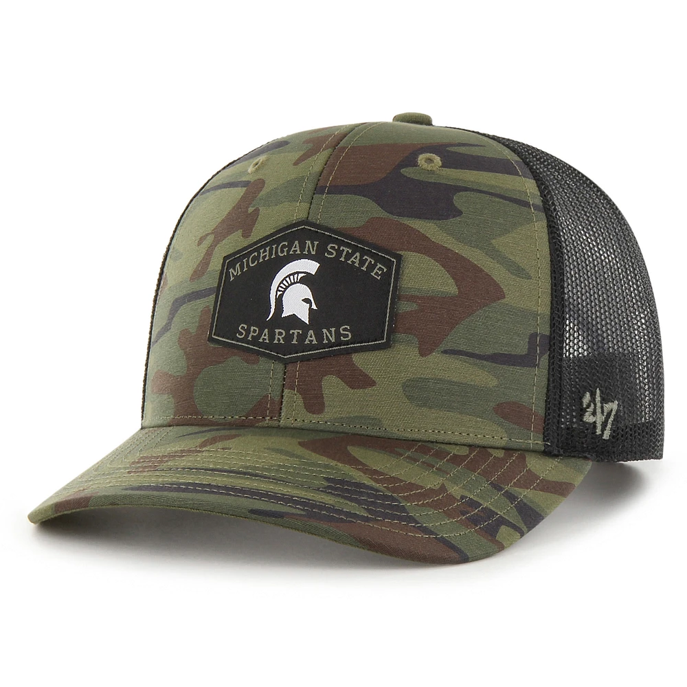 Men's '47 Camo/Black Michigan State Spartans OHT Military Appreciation Cargo Convoy Adjustable Hat