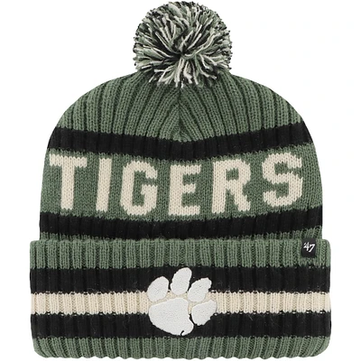 Men's '47 Green Clemson Tigers OHT Military Appreciation Bering Cuffed Knit Hat with Pom