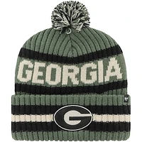 Men's '47 Green Georgia Bulldogs OHT Military Appreciation Bering Cuffed Knit Hat with Pom