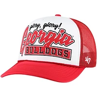 Men's '47 White/Red Georgia Bulldogs Article Foam Front Trucker Hat