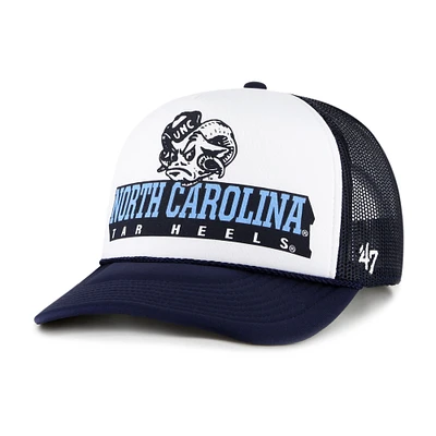 Men's '47 White/Navy North Carolina Tar Heels Article Foam Front Trucker Hat