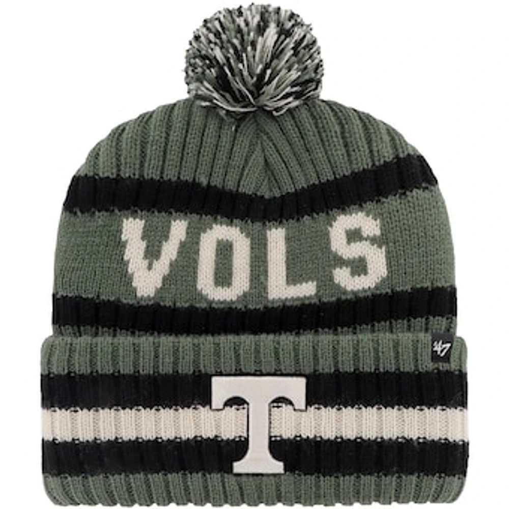 Men's '47 Green Tennessee Volunteers OHT Military Appreciation Bering Cuffed Knit Hat with Pom