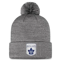 Men's Fanatics  Gray Toronto Maple Leafs Authentic Pro Home Ice Cuffed Knit Hat with Pom