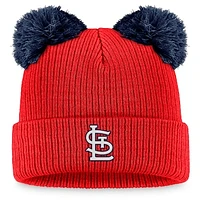 Women's Fanatics Red/Navy St. Louis Cardinals Double Pom Cuffed Knit Hat