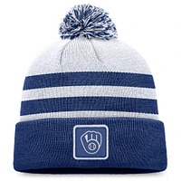 Men's Fanatics Gray Milwaukee Brewers Cuffed Knit Hat with Pom