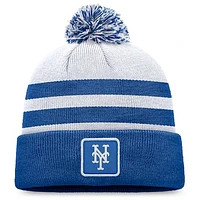 Men's Fanatics Gray New York Mets Cuffed Knit Hat with Pom