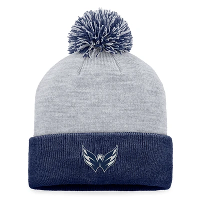 Women's Fanatics Gray Washington Capitals Cuffed Knit Hat with Pom