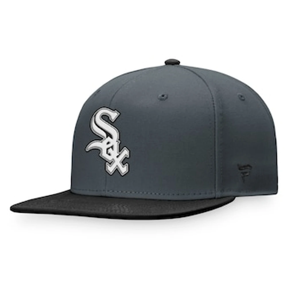 Men's Fanatics Charcoal/Black Chicago White Sox Two-Tone Patch Snapback Hat