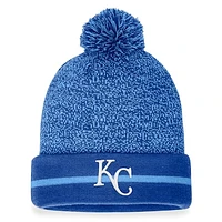 Men's Fanatics Royal/Light Blue Kansas City Royals Space-Dye Cuffed Knit Hat with Pom