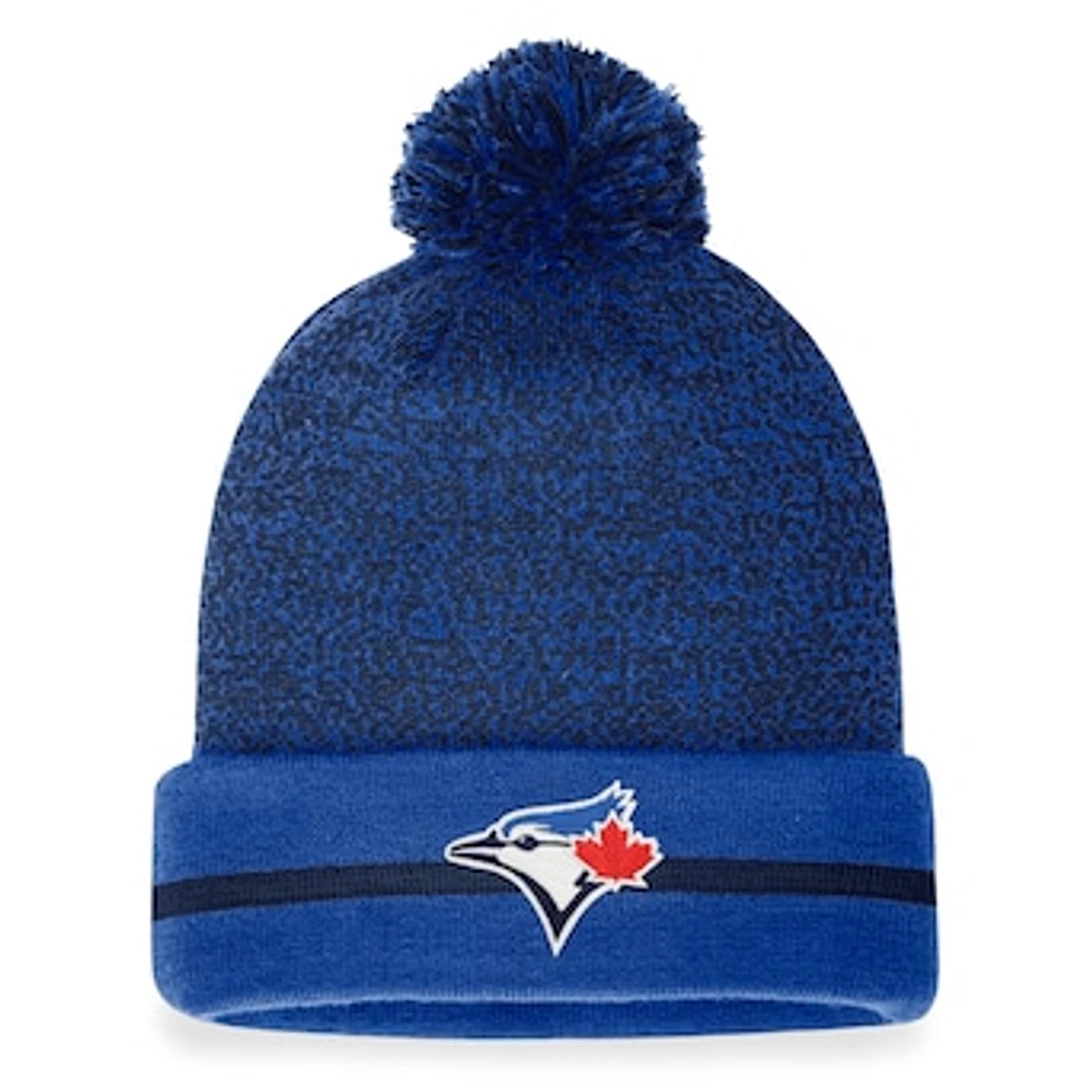 Men's Fanatics Royal/Navy Toronto Blue Jays Space-Dye Cuffed Knit Hat with Pom