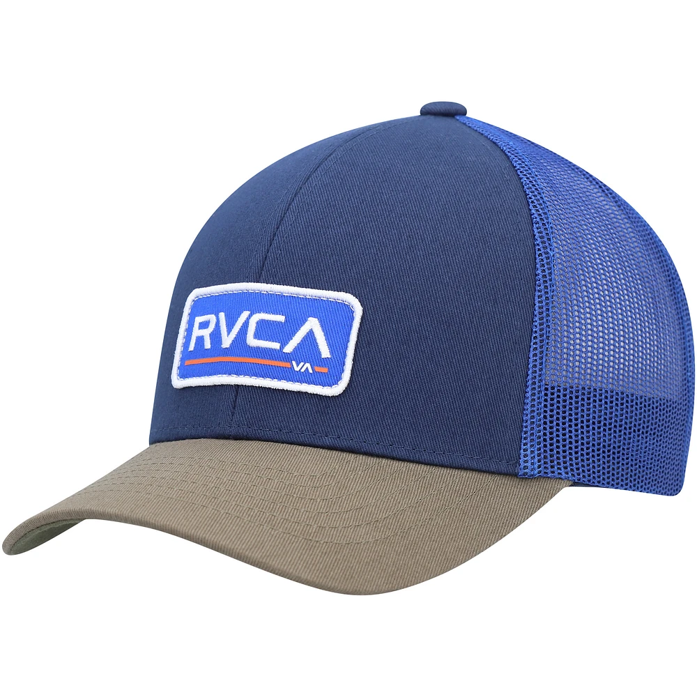 Youth RVCA Navy/Tan Ticket Trucker III Snapback Hat