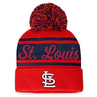 Women's Fanatics Red/Navy St. Louis Cardinals Script Cuffed Knit Hat with Pom