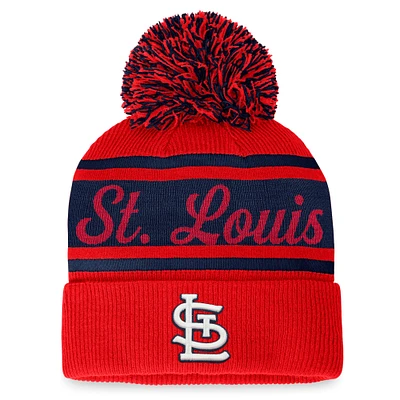 Women's Fanatics Red/Navy St. Louis Cardinals Script Cuffed Knit Hat with Pom